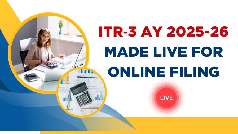 ITR 3 Made Live for Online Filing