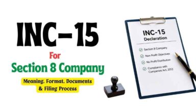 INC-15 for Section 8 Company